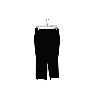 Chico's Women's 0 US 4 Black Stretch Straight Leg  Buttons Crop Pant